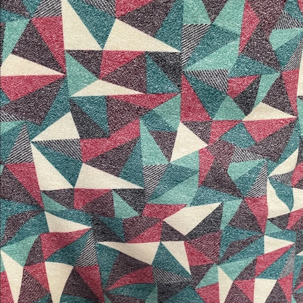 2for$18 LuLaRoe Julia Dress Colorful triangle print- muted Red, teal, Cream